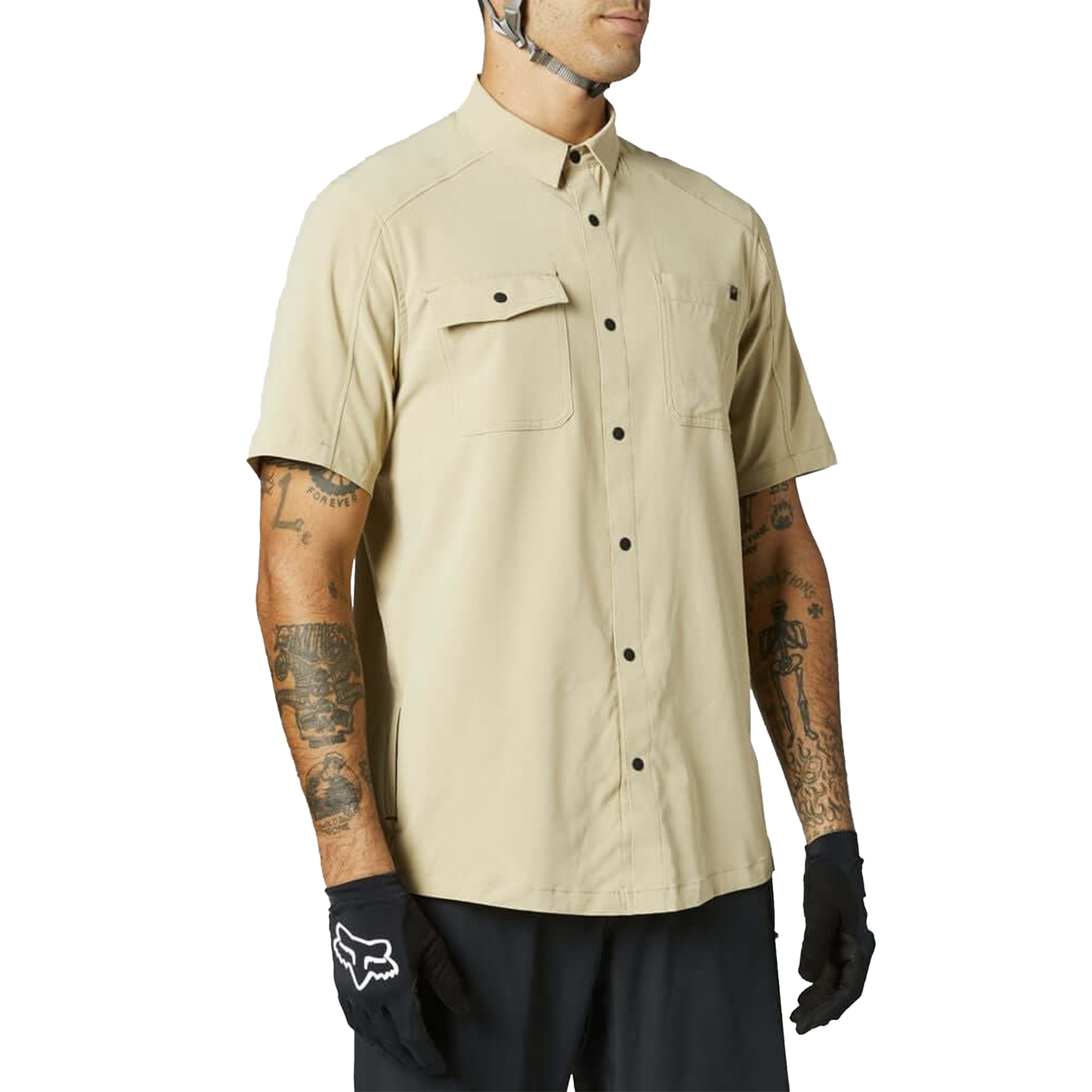 Fox Flexair Woven SS Shirt Tan S Bike Jerseys