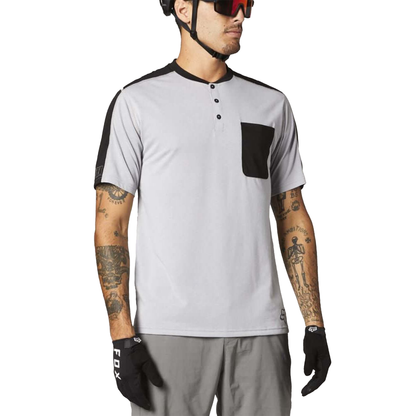 Fox Ranger DR SS Henley Steel Grey XL - Fox Bike Jerseys