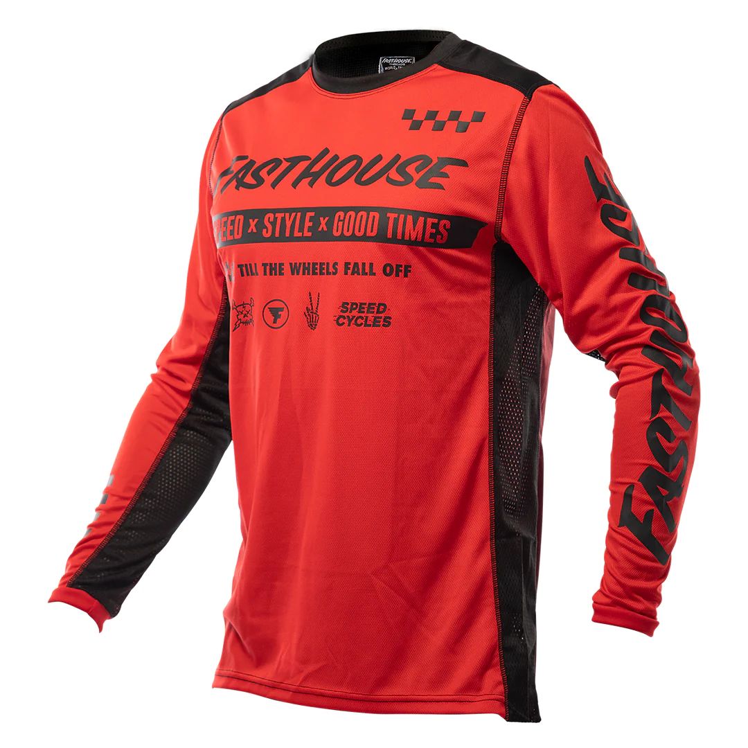 Fasthouse Grindhouse Domingo Jersey Red Bike Jerseys