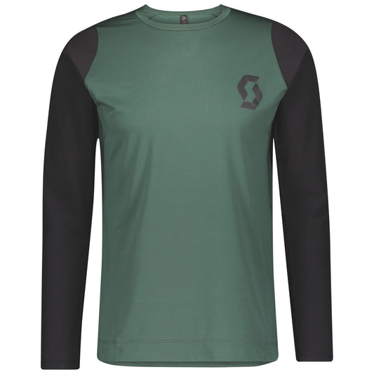 Scott Men's Trail Progressive l/sl Shirt Smoked Green/Black Bike Jerseys