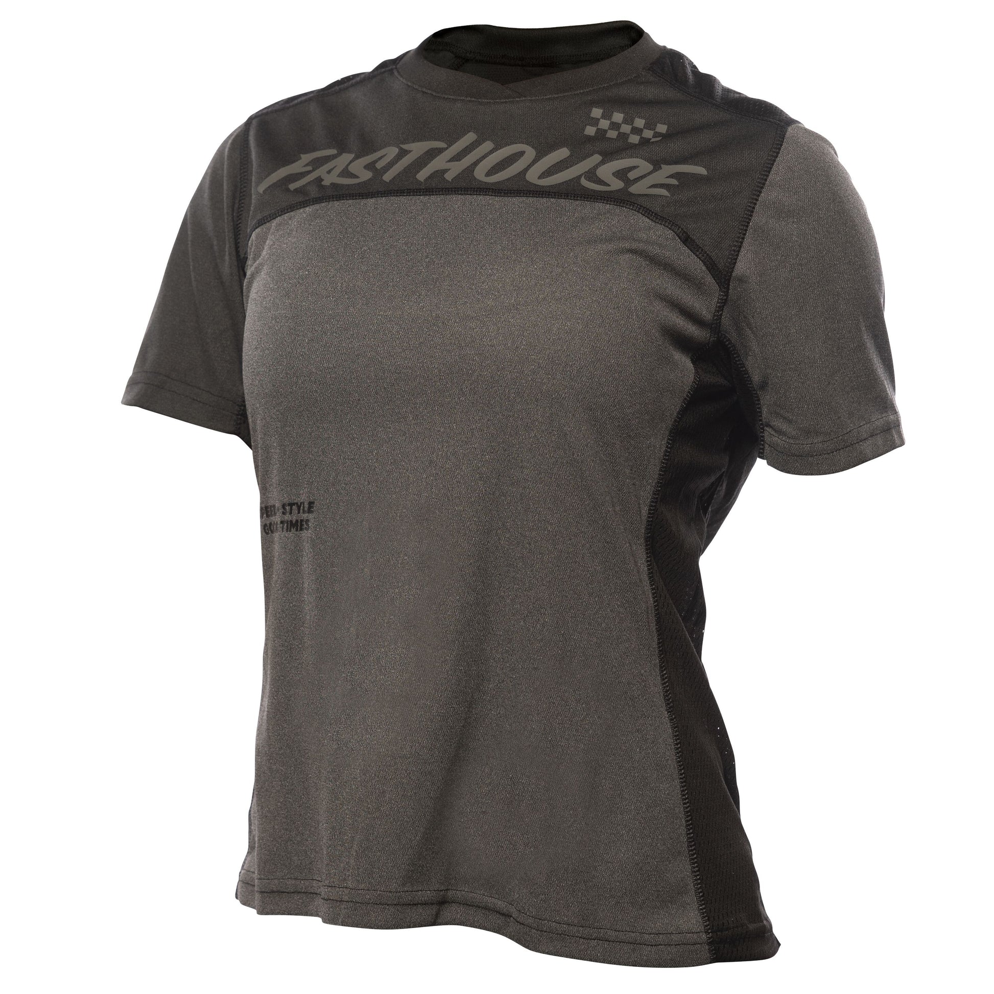 Fasthouse Women's Mercury Classic SS Jersey Black Charcoal Heather Bike Jerseys