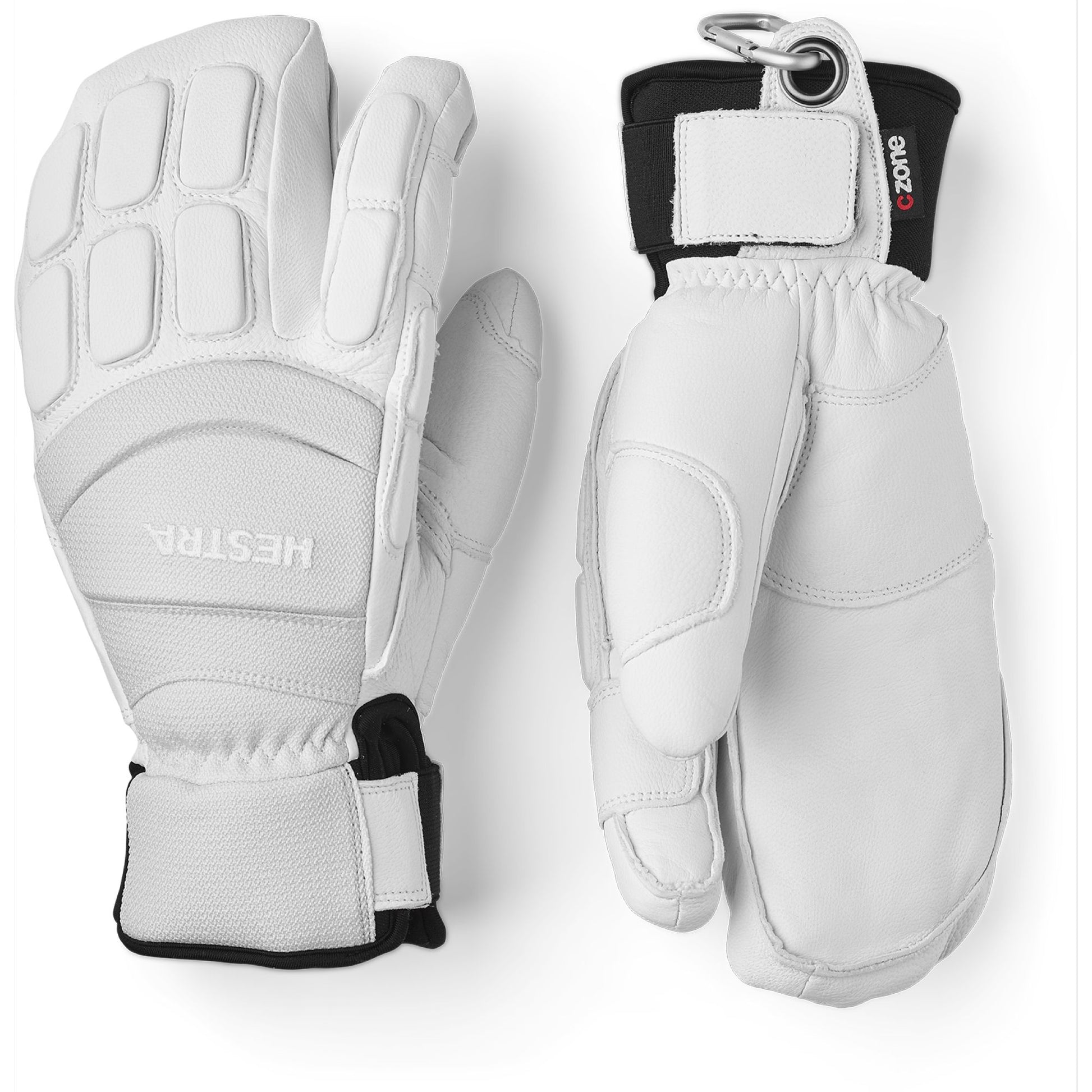 Hestra Alpine Pro Vertical Cut CZone 3-Finger Glove Ivory White Snow Gloves
