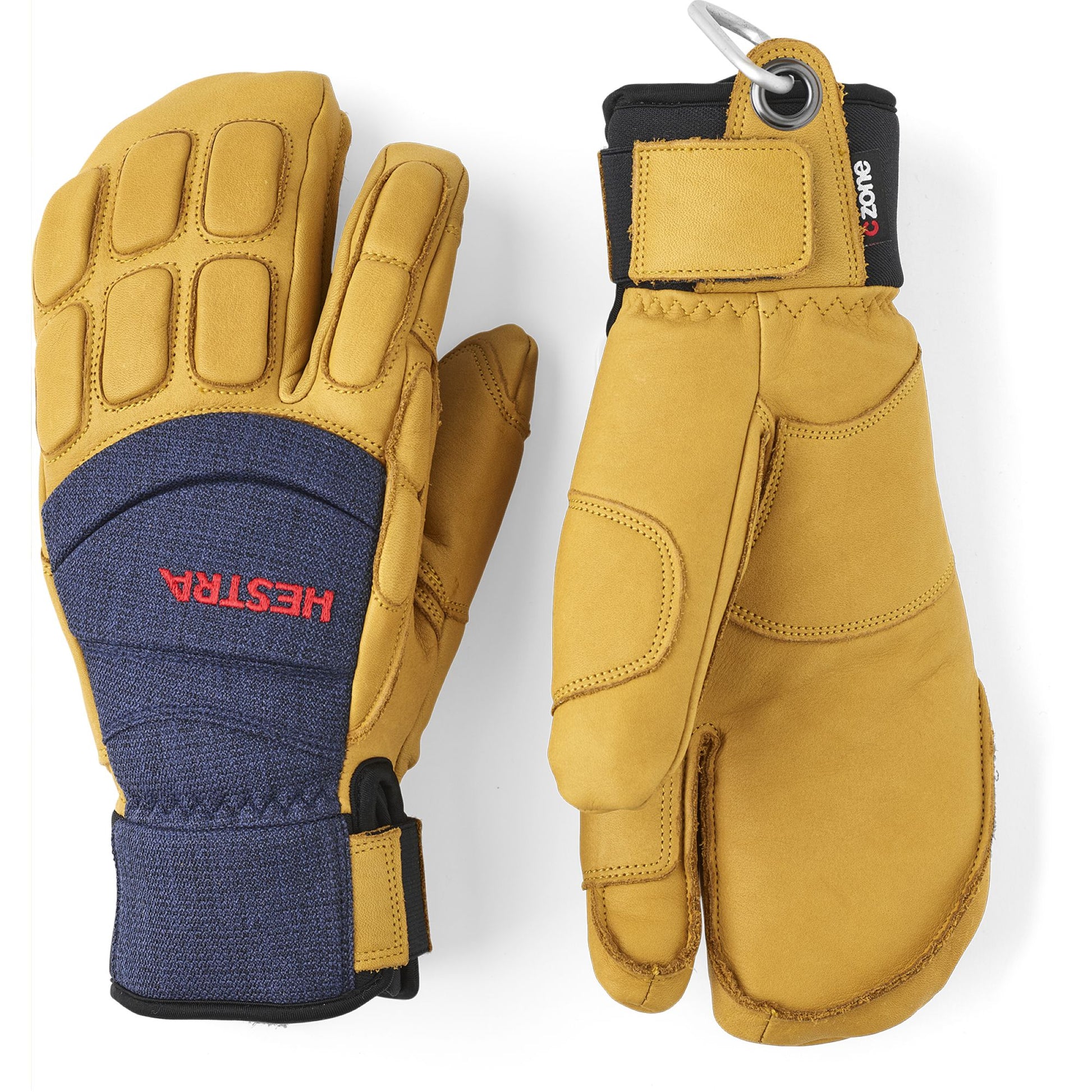 Hestra Alpine Pro Vertical Cut CZone 3-Finger Glove Navy Tan Snow Gloves