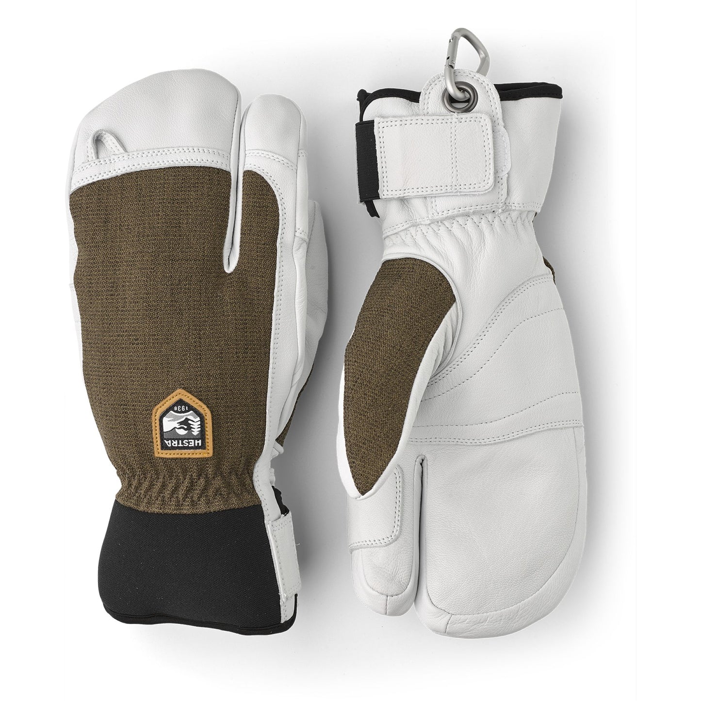 Hestra Alpine Pro Army Leather Patrol 3-Finger Glove Olive Snow Gloves