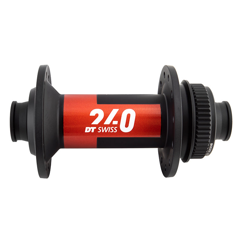 DT Swiss 240 Front Hub - 12 x 100mm Center-Lock Black/Red 24H - DT Swiss Front Hub