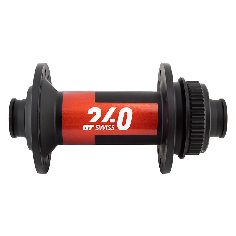 DT Swiss 240 Front Hub - 12 x 100mm Center-Lock Black/Red 28H - DT Swiss Front Hub