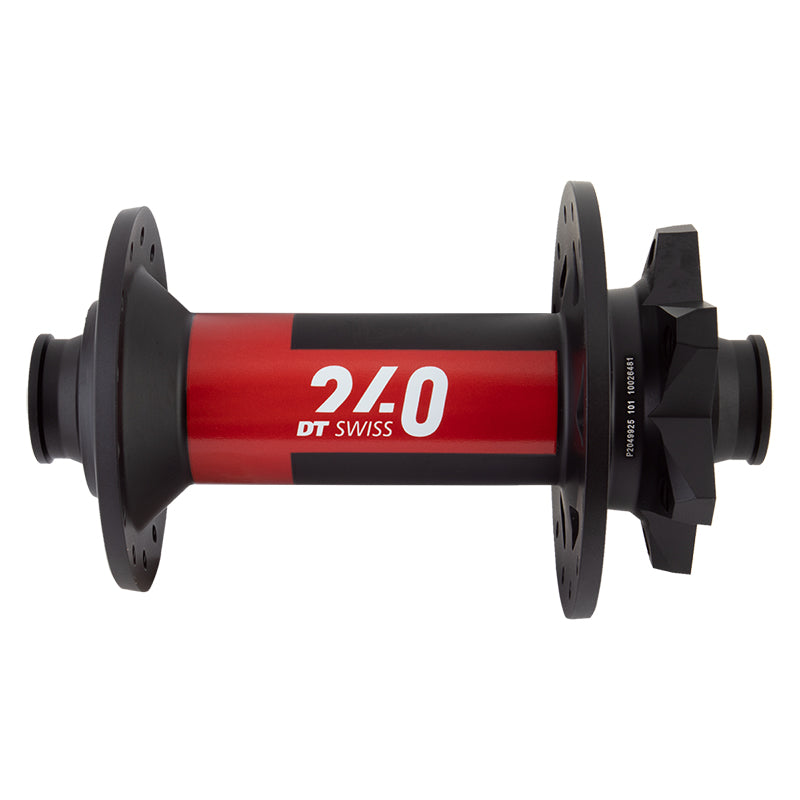 DT Swiss 240 Front Hub - 15 x 110mm 6-Bolt Black/Red 28H - DT Swiss Front Hub