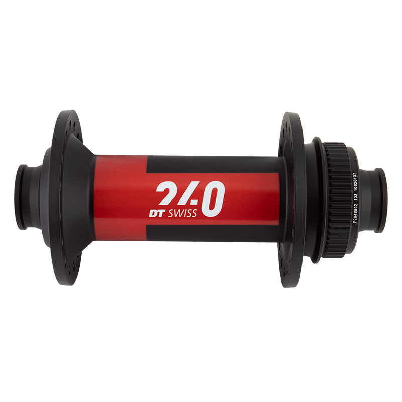 DT Swiss 240 Front Hub - 15 x 110mm Center-Lock Black/Red 32H - DT Swiss Front Hub