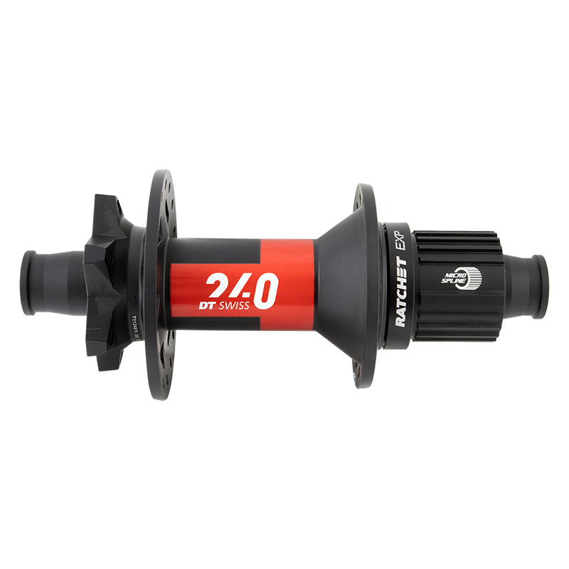 DT Swiss 240 EXP Rear Hub - 12 x 148mm 6-Bolt Micro Spline BLK/Red 32H 54pt - DT Swiss Rear Hub