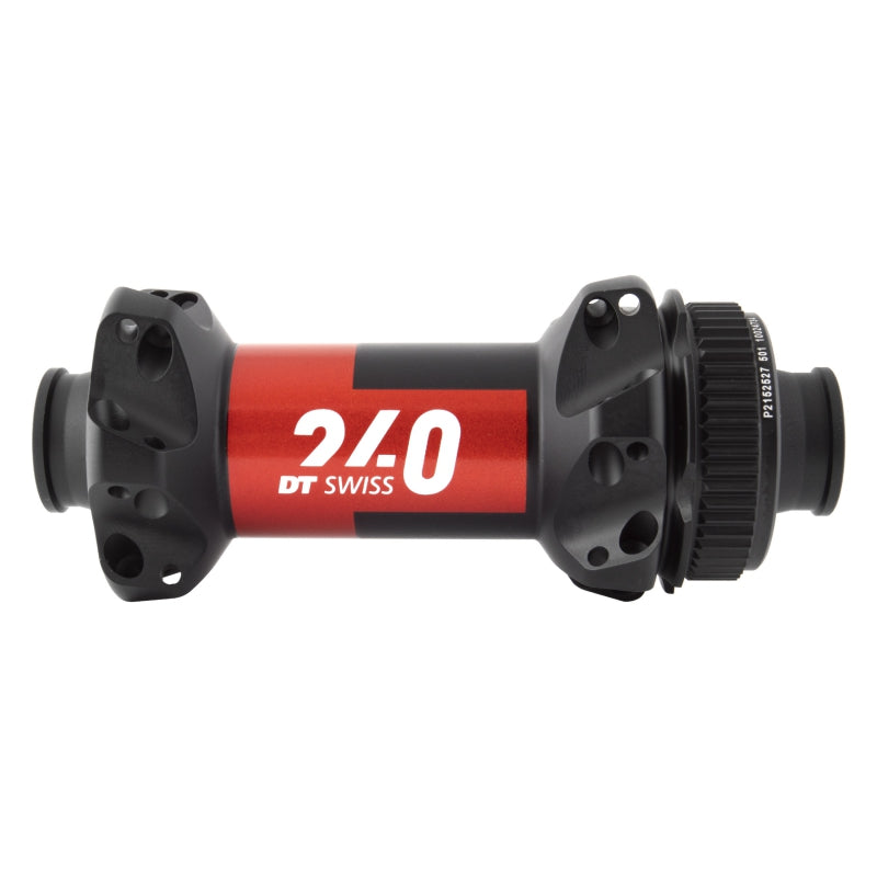 DT Swiss 240 Front Hub - 12 x 100mm Center-Lock Black/Red 24H - DT Swiss Front Hub