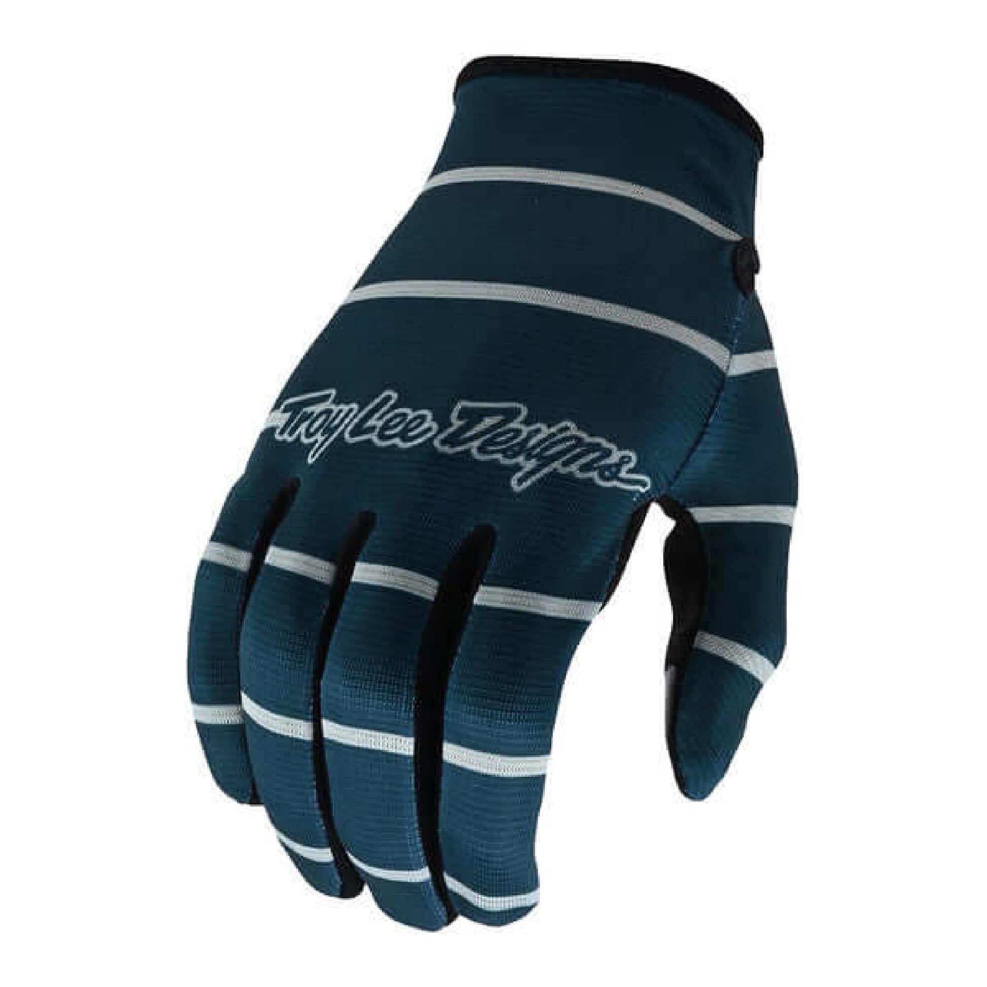 Troy Lee Designs Flowline Glove Stripe Blue Gray Bike Gloves