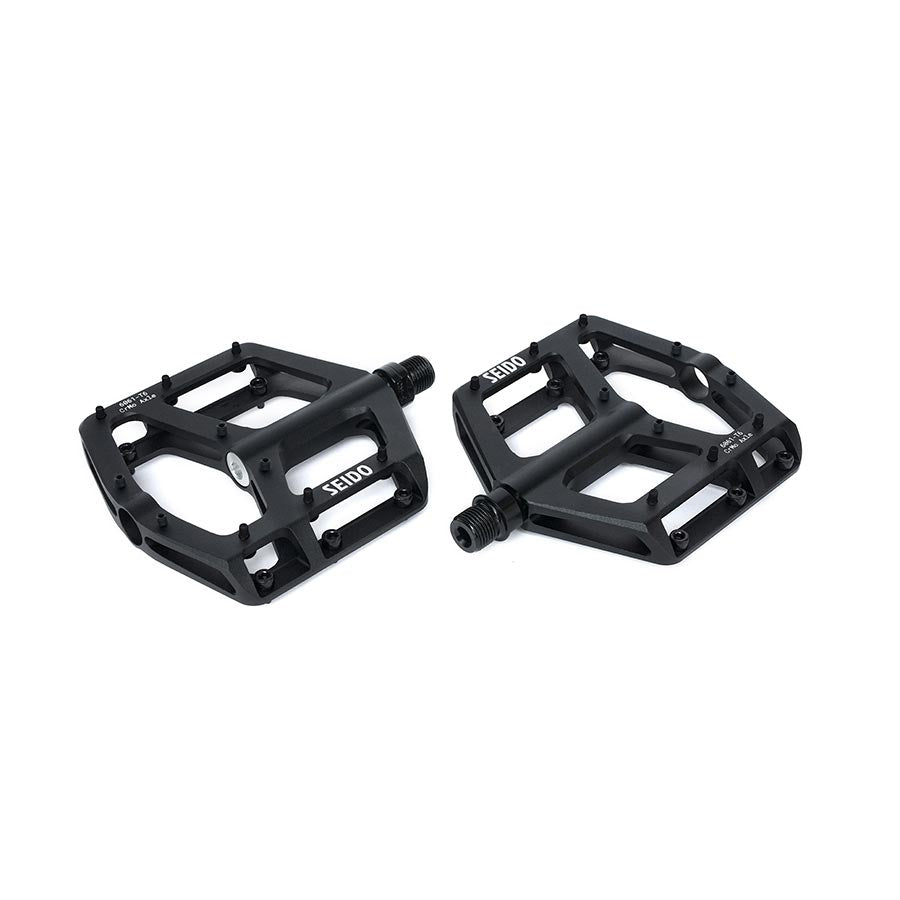 Seido Slicer Platform Pedals Body: Aluminum Spindle: Cr-Mo 9/16 Black Pair - Seido Pedals