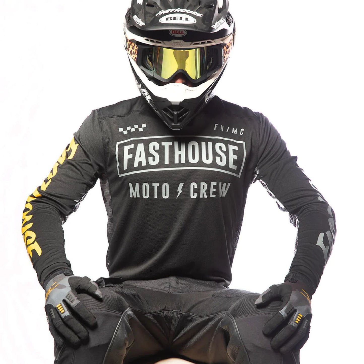 Fasthouse Strike Jersey Black/Camo Bike Jerseys