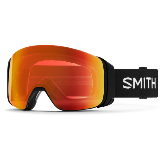 Smith 4D MAG Low Bridge Fit Snow Goggle Black ChromaPop Everyday Red Mirror Snow Goggles
