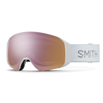 Smith 4D MAG S Snow Goggle White Chunky Knit / ChromaPop Everyday Rose Gold Mirror Snow Goggles