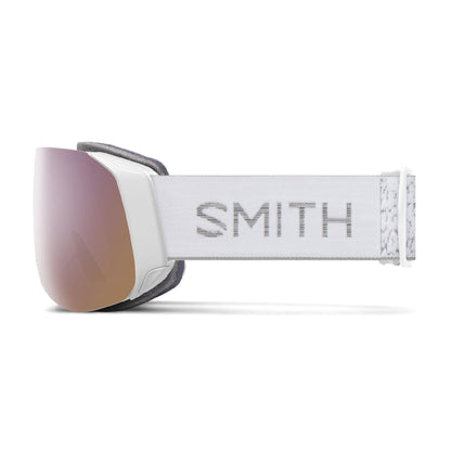 Smith 4D MAG S Snow Goggle White Chunky Knit ChromaPop Everyday Rose Gold Mirror - Smith Snow Goggles