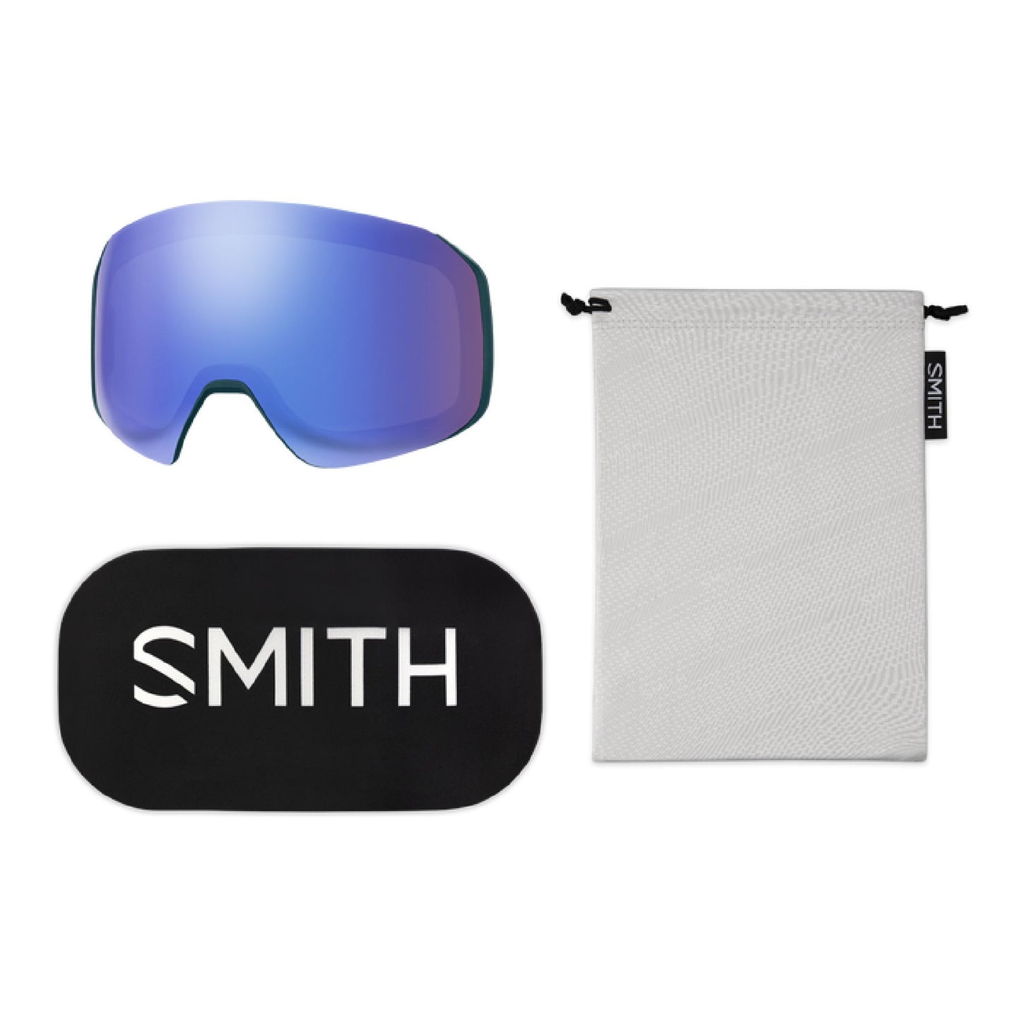 Smith 4D MAG S Low Bridge Fit Snow Goggle Pacific Flow / ChromaPop Everyday Green Mirror Snow Goggles