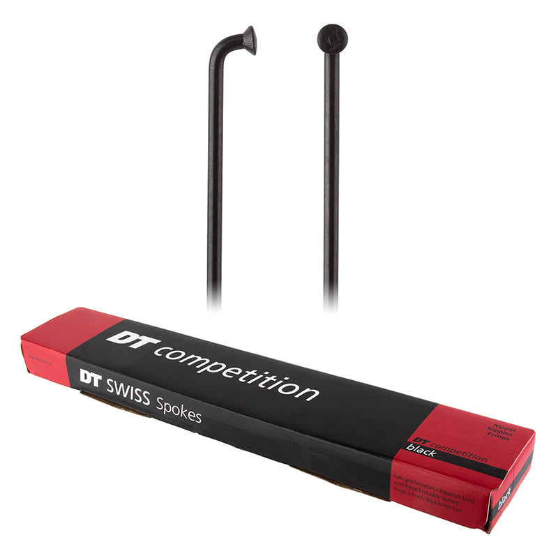 DT Swiss Competition Spoke: 2.0/1.8/2.0mm 250mm J-bend Black Box of 100 - DT Swiss Spoke Bulk