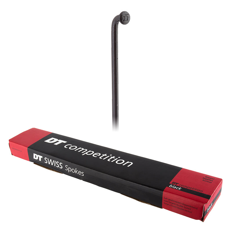 DT Swiss Competition Spoke: 2.0/1.8/2.0mm 256mm J-bend Black Box of 100 - DT Swiss Spoke Bulk