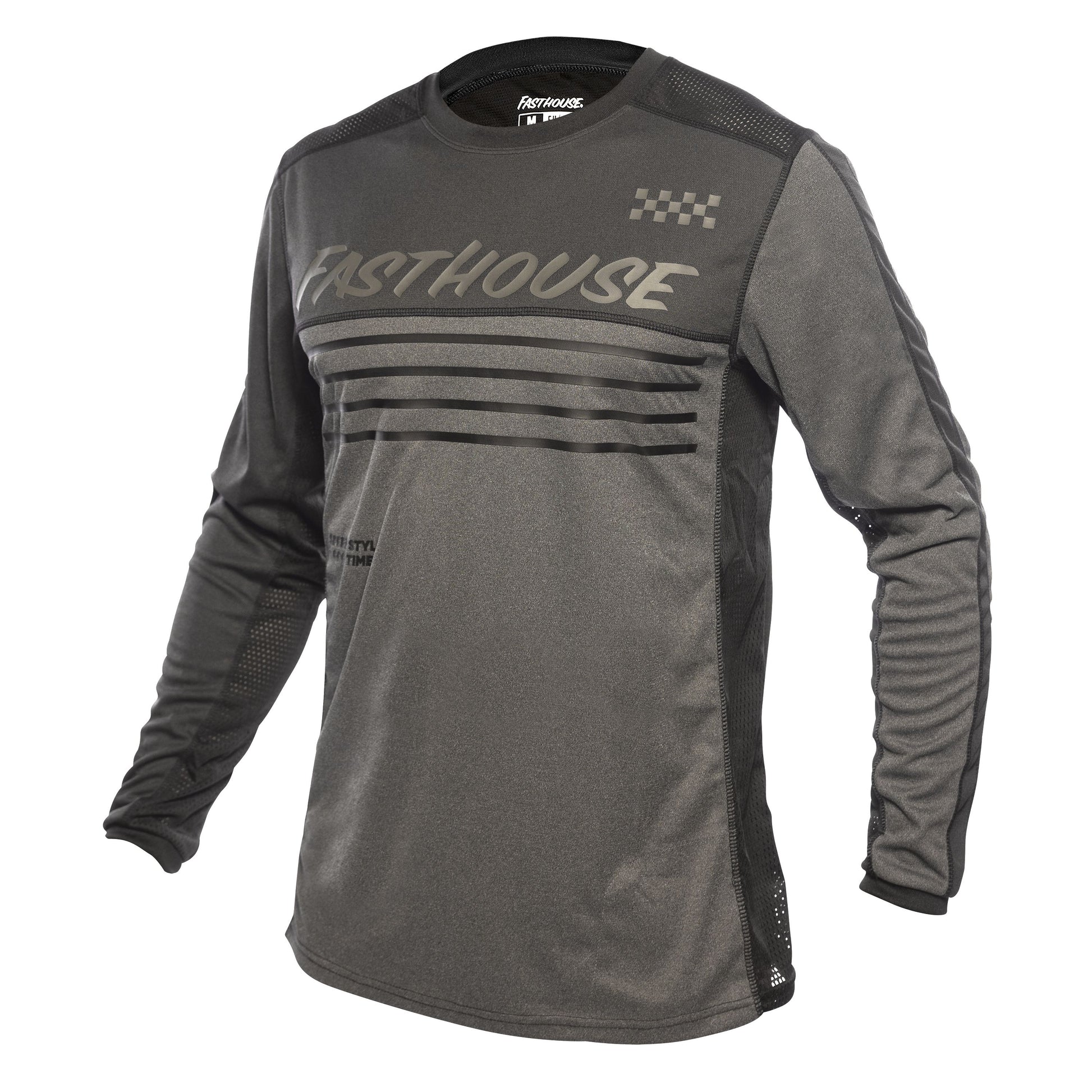 Fasthouse Mercury Classic LS Jersey Black Heather Charcoal Heather - Fasthouse Bike Jerseys