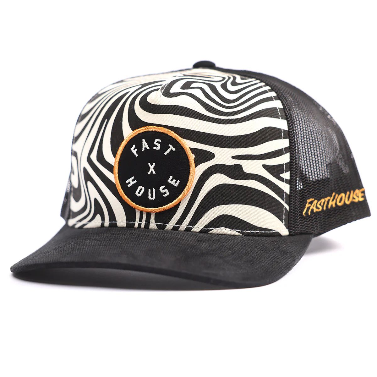 Fasthouse Smoke Show Hat Black White Swirl OS - Fasthouse Hats