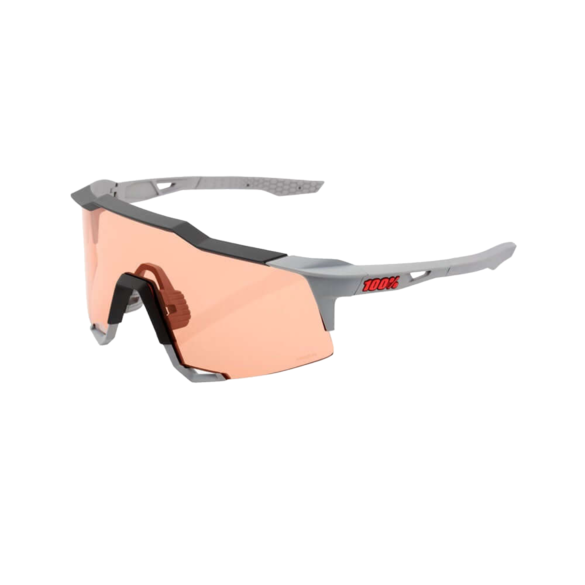 100% Speedcraft Sunglasses Stone Grey/Coral Sunglasses