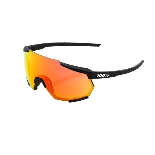 100% Racetrap Sunglasses Soft Tact Black Hiper Red Multilayer Mirror Sunglasses