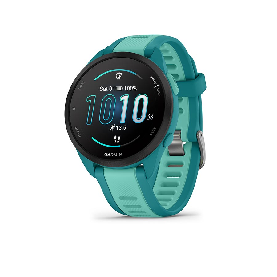 Garmin Forerunner 165 Music Watch Watch Color: Turquoise Wristband: Aqua - Silicone - Garmin Watches