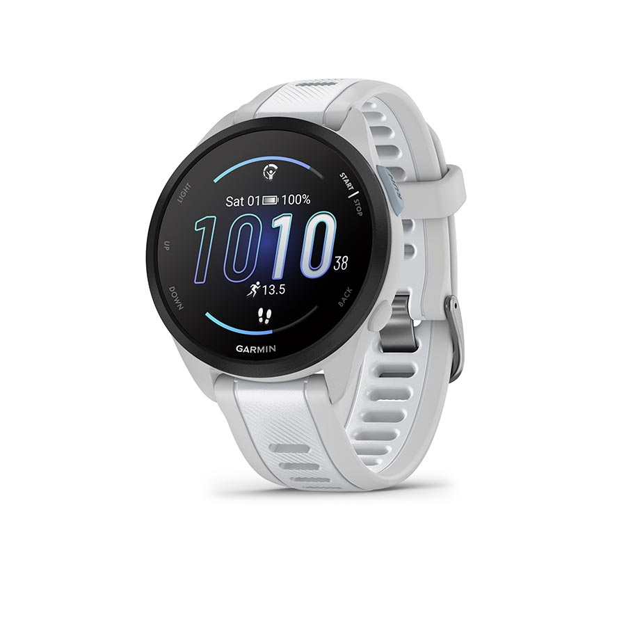 Garmin Forerunner 165 Music Watch Watch Color: Grey Wristband: Whitestone - Silicone - Garmin Watches