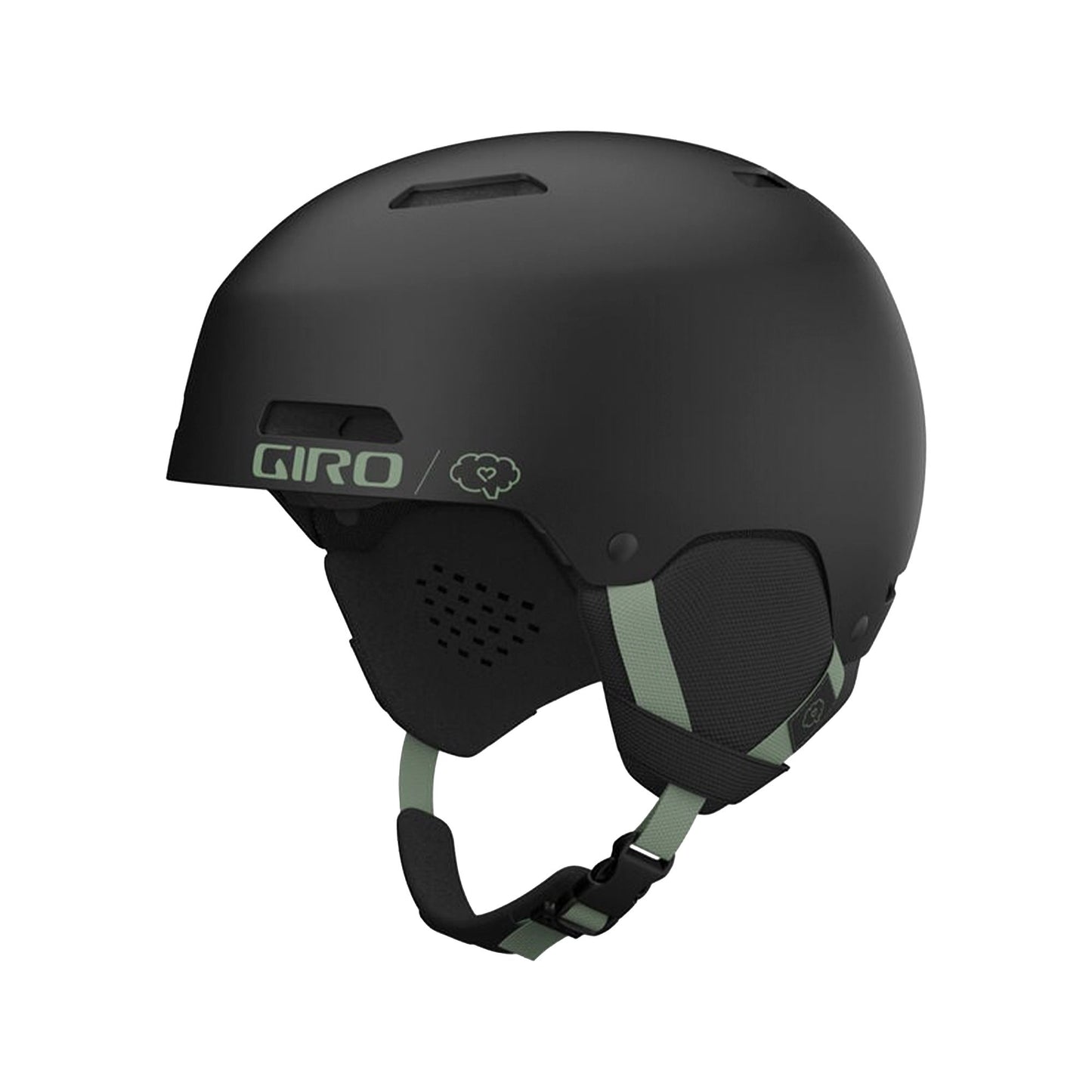 Giro Ledge Helmet Matte Black Save a Brain Green - Giro Snow Helmets