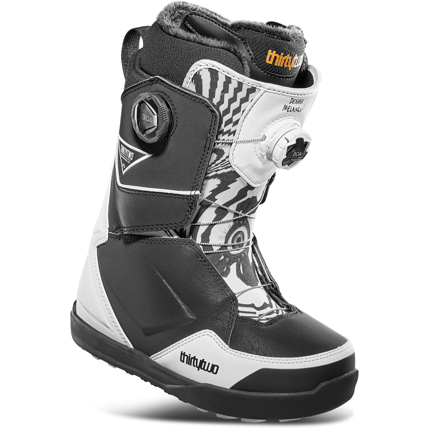 ThirtyTwo Women's Lashed Melancon Double BOA Snowboard Boots - OpenBox Black White Snowboard Boots