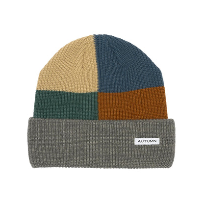 Autumn Patchwork Beanie Grey OS - Autumn Beanies