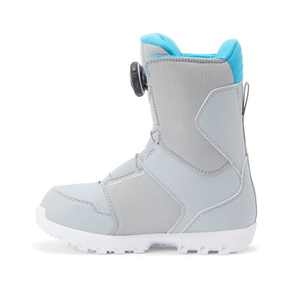 DC Youth Scout BOA Snowboard Boots Grey Blue - DC Snowboard Boots