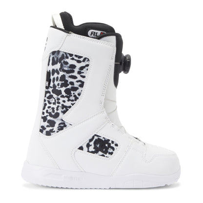 DC Women's Phase BOA Snowboard Boots White Black Print - DC Snowboard Boots