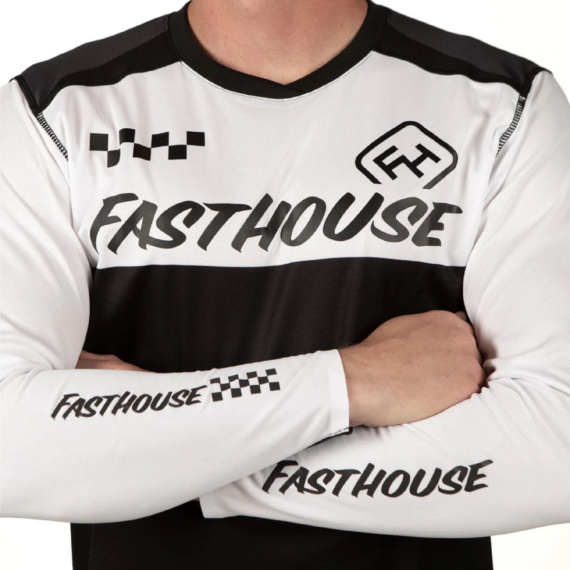 Fasthouse Alloy Block Jersey White/Black Bike Jerseys
