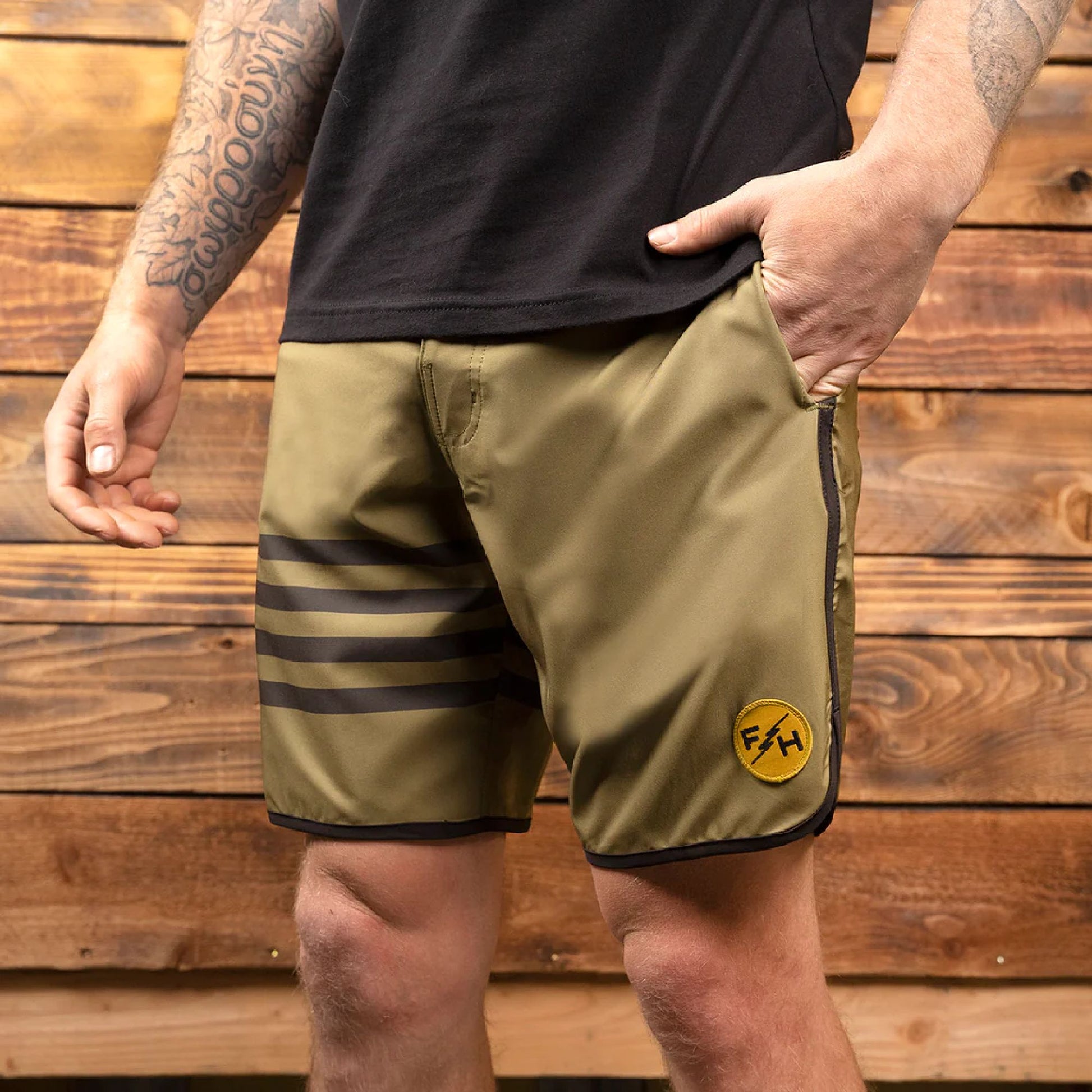 Fasthouse After Hours 18" Bomber Boardshort Olive Swimwear