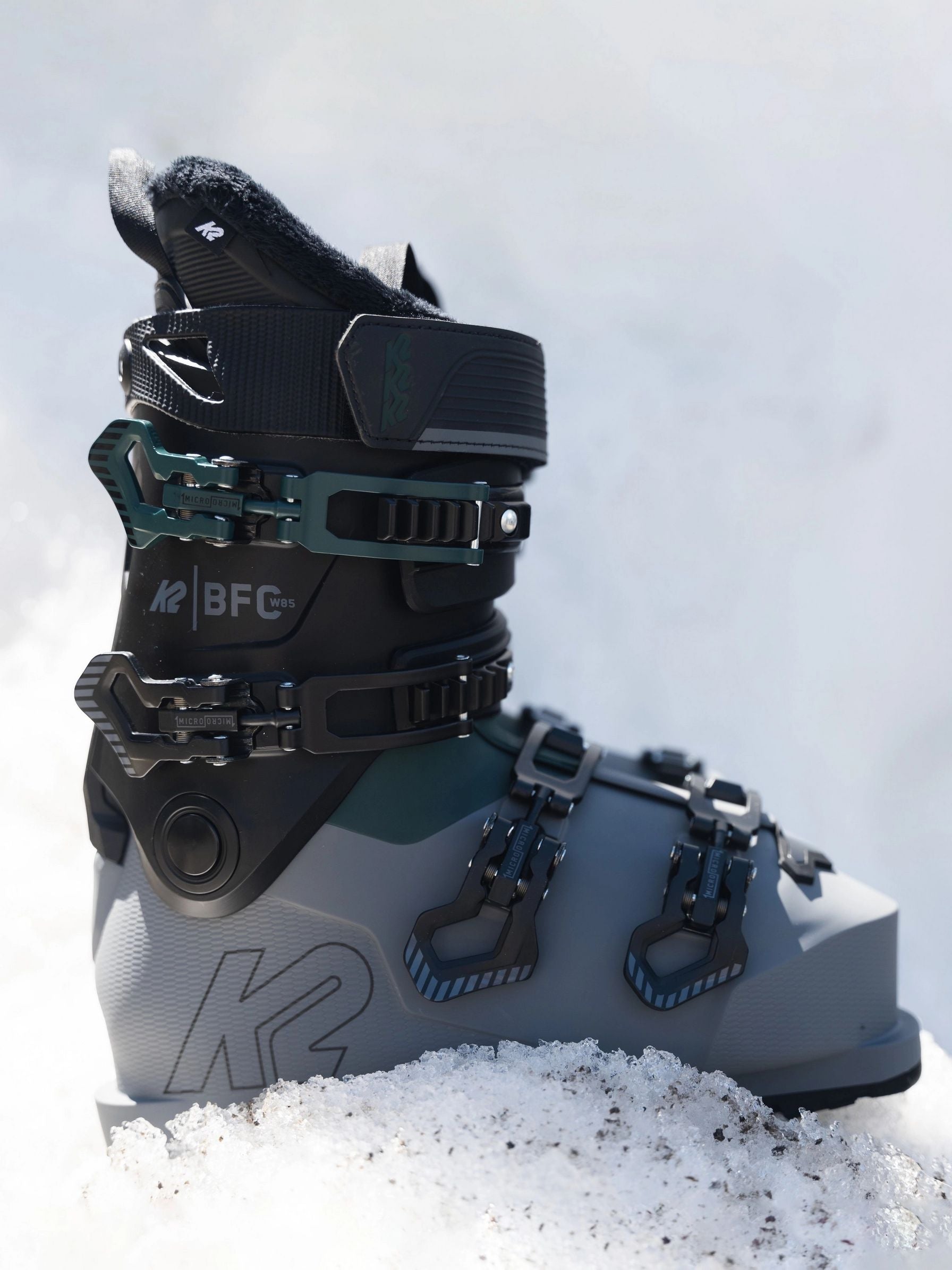 K2 Women's BFC 85 Ski Boots Black/Gray/Green Ski Boots