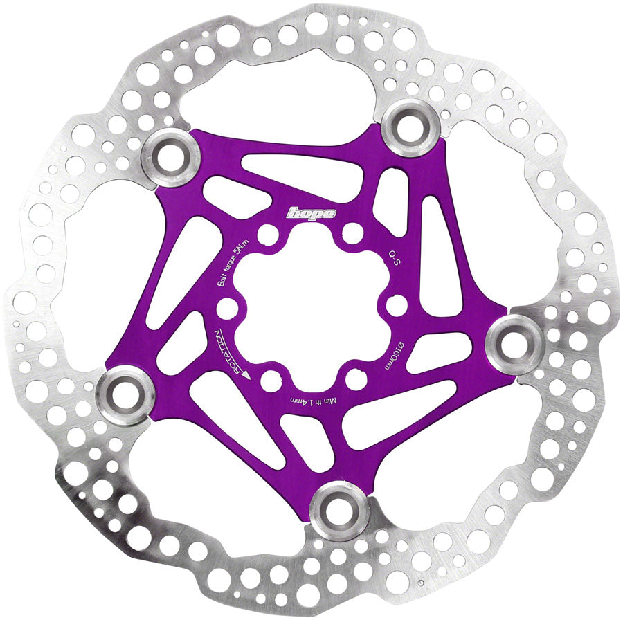 Hope Floating Disc Brake Rotor - 160mm 6-Bolt Purple - Hope Disc Rotor