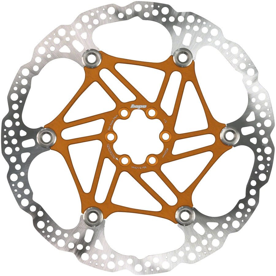 Hope Floating Disc Brake Rotor - 220mm 6-Bolt Orange - Hope Disc Rotor