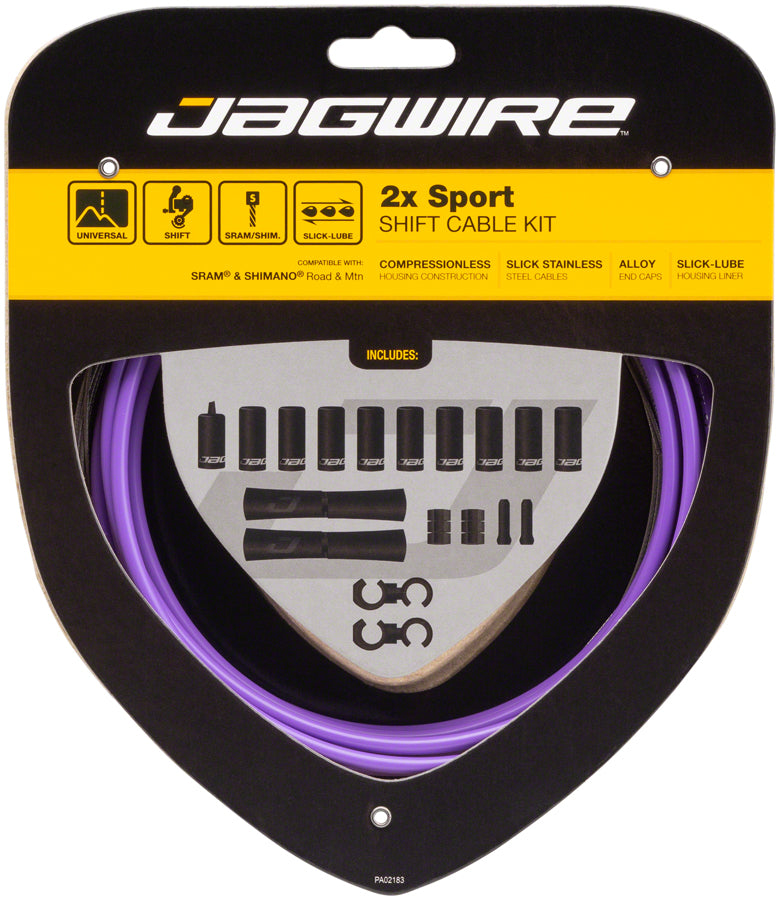 Jagwire 2x Sport Shift Cable Kit SRAM/Shimano Purple - Jagwire Cables and Housing