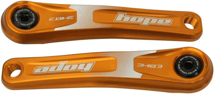 Hope Ebike Crank Arm Set - 155mm ISIS Standard Offset Orange - Hope Ebike Crankset