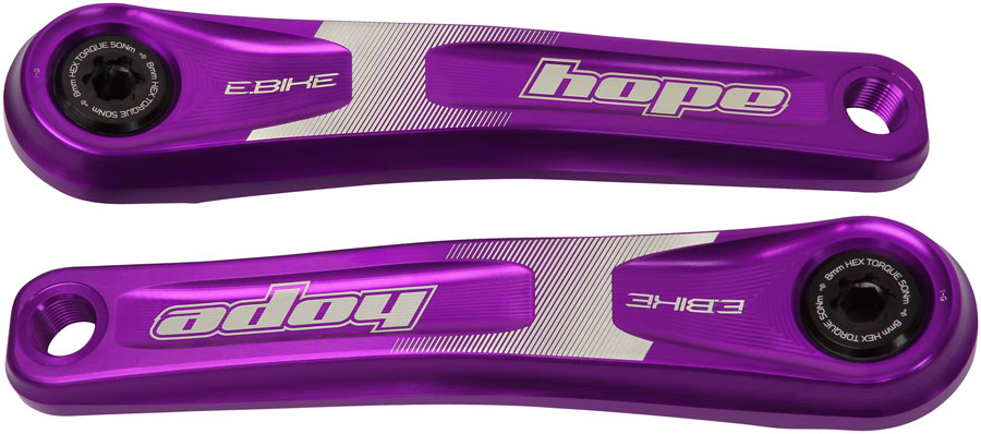 Hope Ebike Crank Arm Set - 155mm ISIS Standard Offset Purple - Hope Ebike Crankset