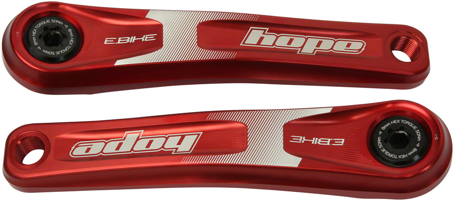 Hope Ebike Crank Arm Set - 155mm ISIS Standard Offset Red - Hope Ebike Crankset