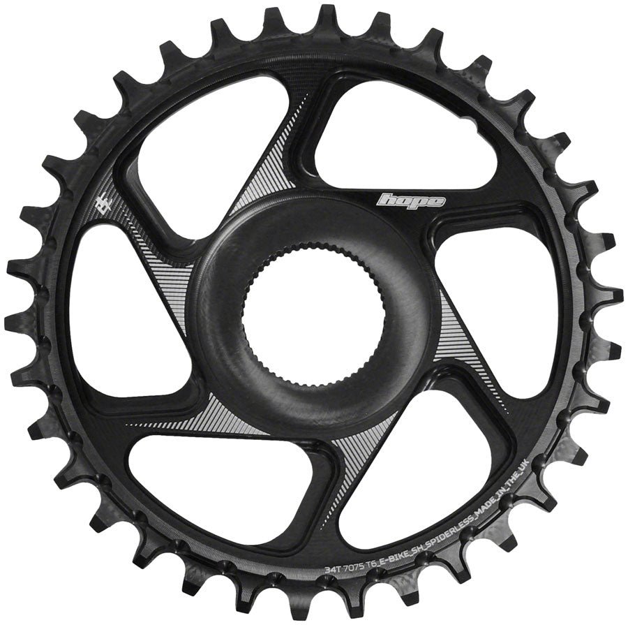 Hope Spiderless Chainring - 34T R22 Ebike Shimano Black - Hope Exclude