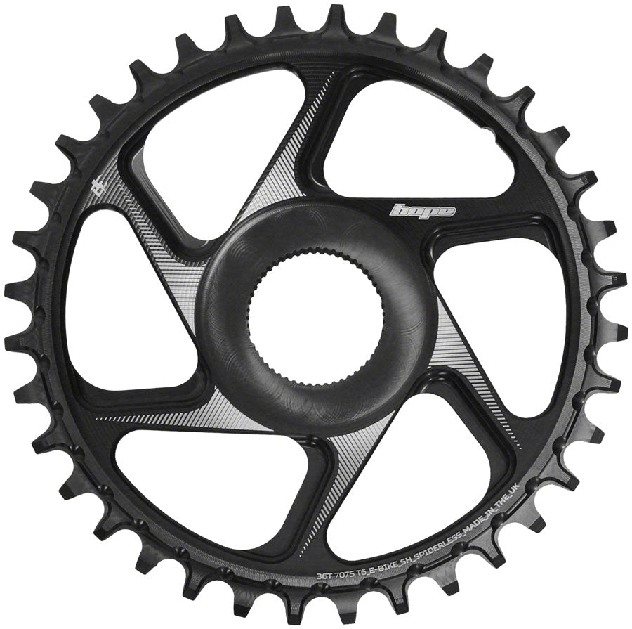 Hope Spiderless Chainring - 36T R22 Ebike Shimano Black - Hope Exclude