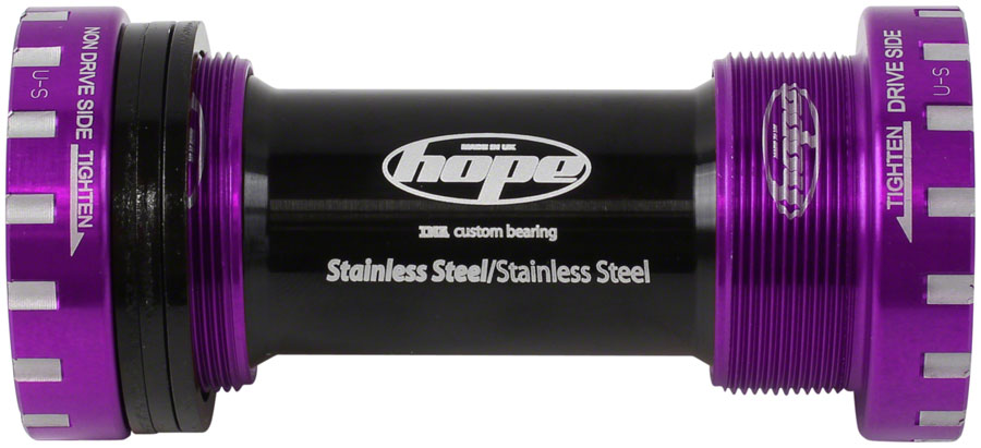 Hope BSA Threaded Bottom Bracket - 68/73mm For 24mm Spindle Stainless Purple - Hope Bottom Brackets