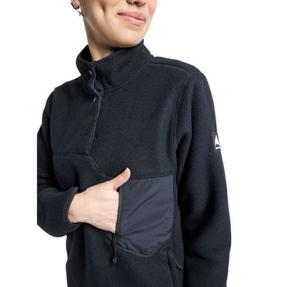 Women's Burton Cinder Fleece Pullover True Black - Burton Insulators & Fleece