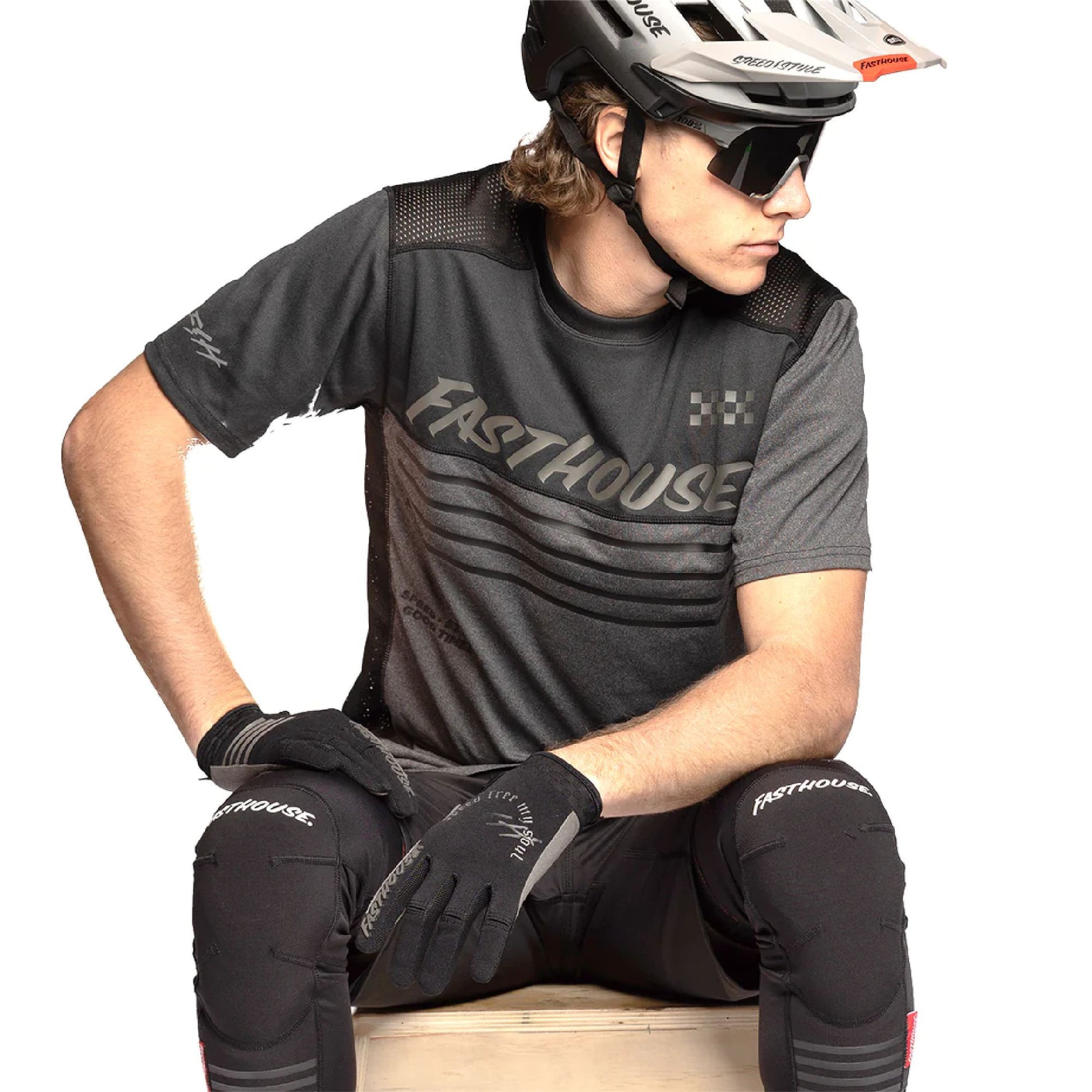 Fasthouse Mercury Classic SS Jersey Black Heather Charcoal Heather Bike Jerseys