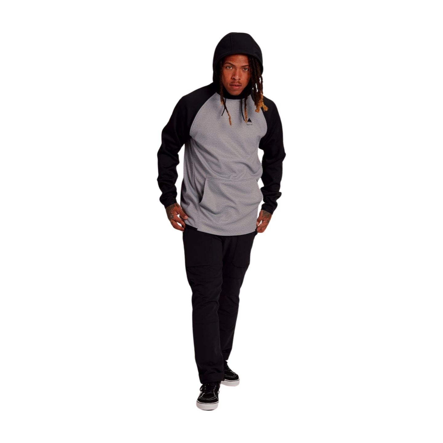 Men's Burton Crown Weatherproof Pullover Fleece Gray Heather/True Black Insulators & Fleece
