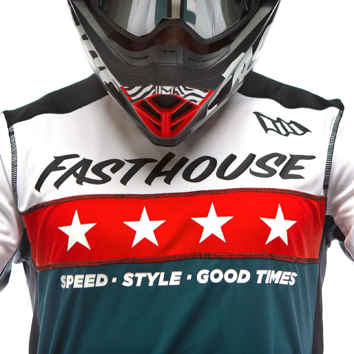 Fasthouse Youth Elrod Astre Jersey White Slate - Fasthouse Bike Jerseys